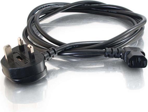 Image du produit C2G 18 AWG UK 90° Câble d'alimentation (IEC320C13R vers BS 1363) (1 m)