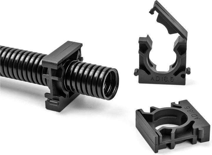 Produktbild Delock Kabelschlauchhalter 13 mm, 8 Stück, Schwarz (Kabelschlauch, 3 cm)