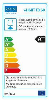 Energie-Label Koziol Light to go cotton (0 lm)