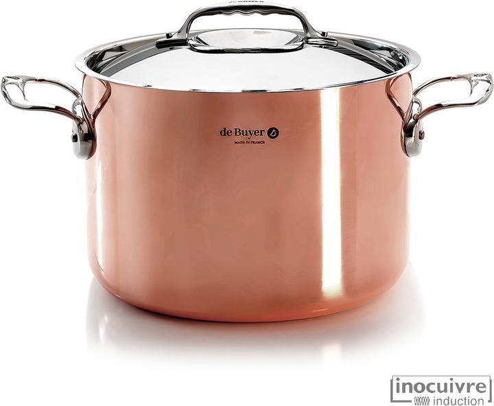 Actual product image de Buyer Prima Matera cooking pot induction, with lid (24 cm, Pot, Copper, Stainless steel)