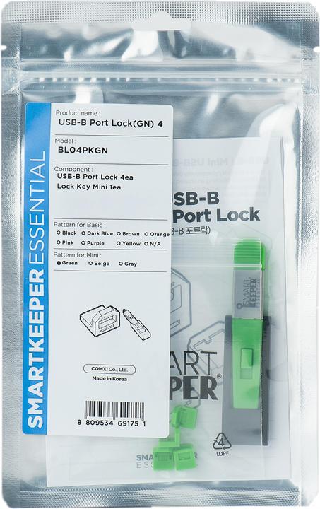 Actual product image Smart Keeper 4 x USB B-port locks with 1 x mini type key