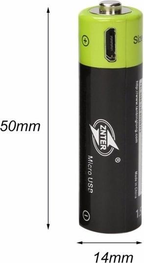Immagine prodotto Znter AA 1.5V 1700mAh li-polimero USB Blister di 4 pezzi (4 pz., AA, 1700 mAh)