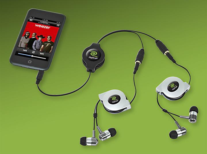 Image du produit ReTrak Séparateur de casque rétractable (1m, Jack 3.5mm)