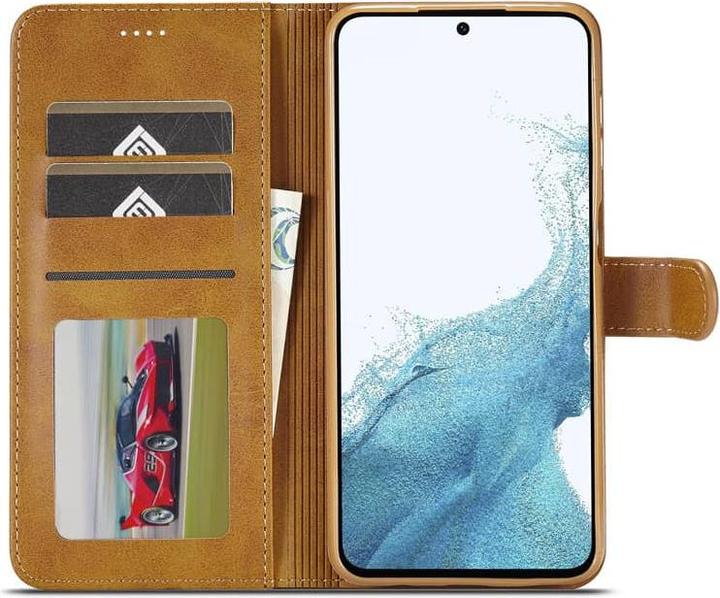 Image du produit LC.Imeeke Samsung Galaxy A72 5G - Étui portefeuille, marron clair/orange (Samsung Galaxy A72 5G)