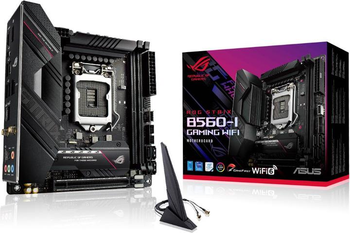Produktbild ASUS MB ROG STRIX B560-I GAMING Intel,1200,DDR4,mITX (LGA 1200, Intel B560, Mini-ITX)