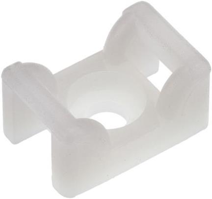 Actual product image HellermannTyton Natural M4 Screw Fix Cable Tie Cradle (Fixing loops, 18 mm, 100 pcs.)