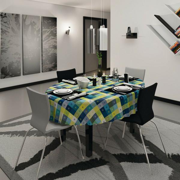Immagine prodotto DC Table Tovaglia rotonda Manhattan Victor, Ø 150 cm, blu (150 x 150 cm)