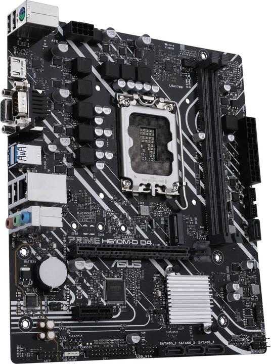Actual product image ASUS PRIME H610M-D D4 (LGA 1700, Intel H610, mATX)