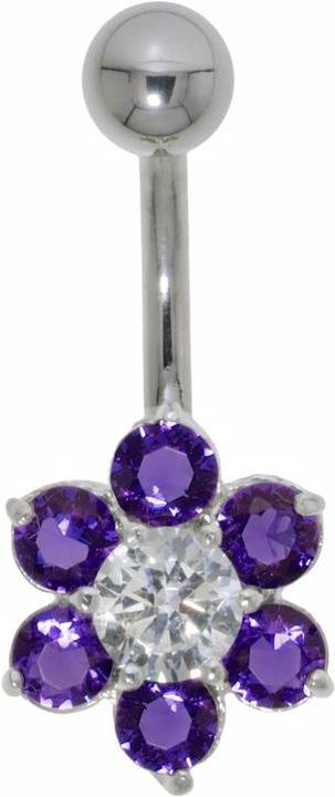Bijouteria Bauchpiercing (Chirurgenstahl 316L, Silber 925, Zirkonia)