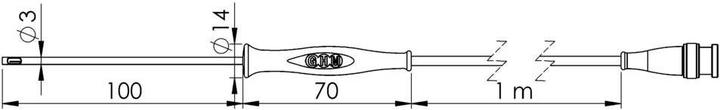 Actual product image Greisinger Air sensor Compact Pt1000 handheld sensor with silicone handle (Tentacles)