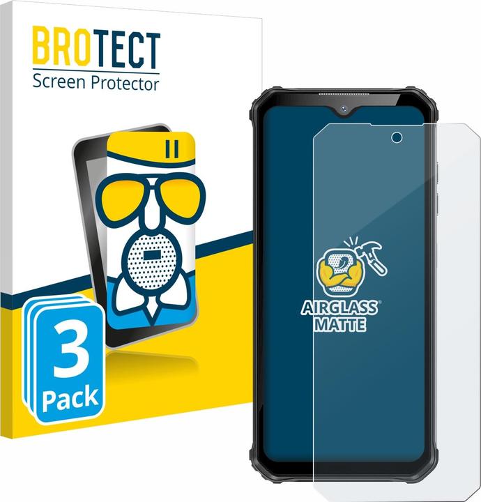Actual product image BROTECT AirGlass Glass Matte (3 Piece, Oukitel WP22)