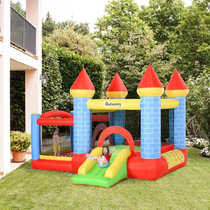 Produktbild Outsunny Hüpfburg mit Rutsche und Pool