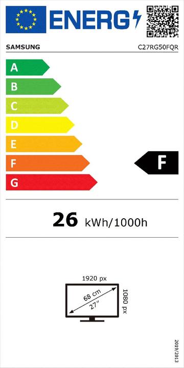 Energie-Label Samsung CRG50 27" 1920x1080 C-VA 16:9 Gaming (1920 x 1080 Pixel, 27")