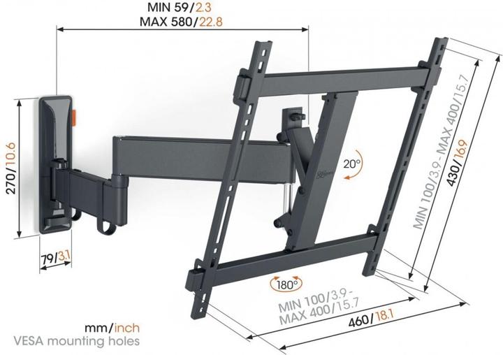 Actual product image Vogels TVM 3445 (Wall, 65", 25 kg)