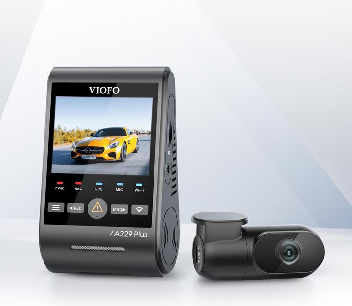 Actual product image Viofo A229 Plus 2CH - Dual dashcam (Built-in display, Bluetooth, Wi-Fi, Night vision, GPS receiver, Built-in microphone, 2K)