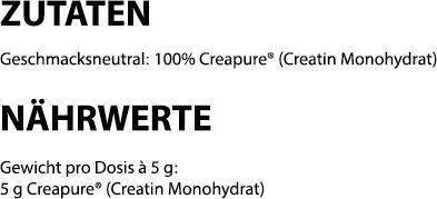 Nährwerte und Zutaten MyProtein Creapure Creatine Monohydrate (1 Stück, Pulver, 500 g)