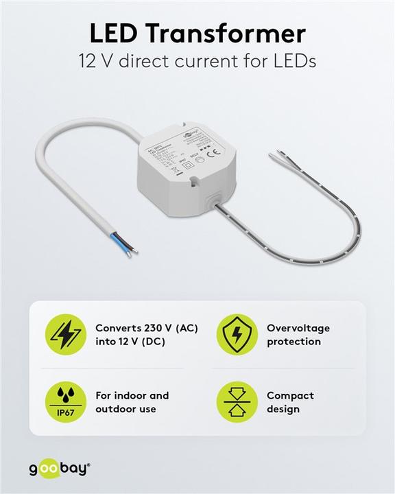 Actual product image Goobay LED transformer 12 V/12 W
