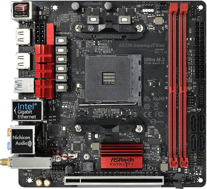 Produktbild AsRock AB350 Gaming-ITX/ac (AM4, AMD B350, Mini-ITX)