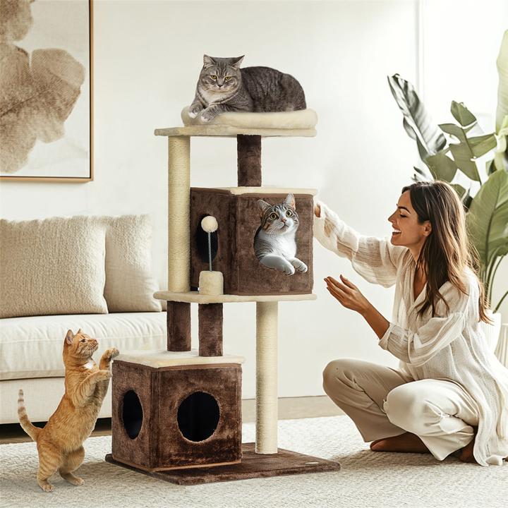 Immagine prodotto Jamb Kratzbaum (107 cm, Beige, Bianco crema, Marrone scuro)
