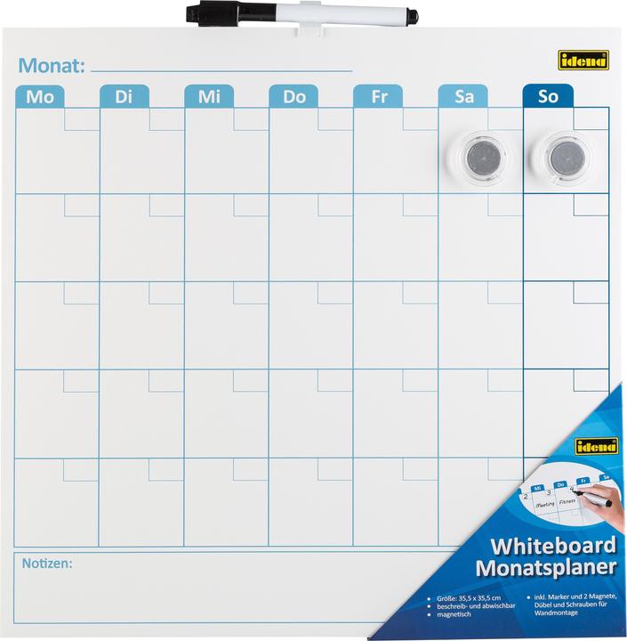 Actual product image Idena Whiteboard Monthly Planner 355x355x17mm