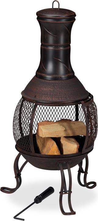 Relaxdays Garden Chiminea Grey