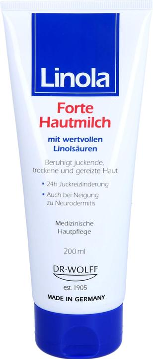 Actual product image Dr. Wolff Linola forte skin milk, 200 ml lotion (Body milk, 200 ml)