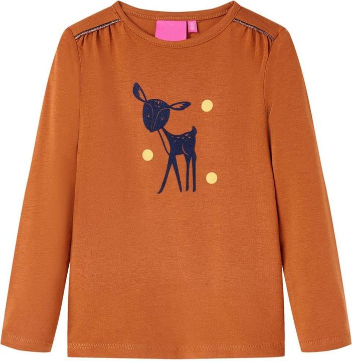 VidaXL Kinder-Langarmshirt Cognac 140,Material: 95 % Baumwolle. 5 (140)