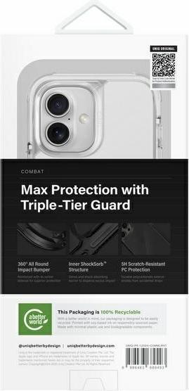 Actual product image Uniq etui Combat iPhone 16 6.1" Magclick Charging biały/lume white (Apple iPhone 16)