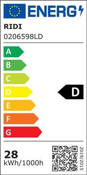Label énergétique Ridi Luminaires Lampe à LED à vasque WL-R2X145/35ND-O-SET (6941 lm)