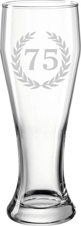 Actual product image Luxentu Weissbierglas mit Gravur 75. Jubiläum (0.50 l, 1 x)