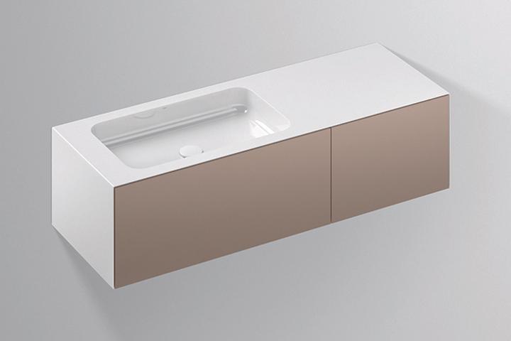 Actual product image Alape WP.Folio8 washbasin, 1254x350x450mm, vanity unit 2 full extensions, washbasin without tap hole