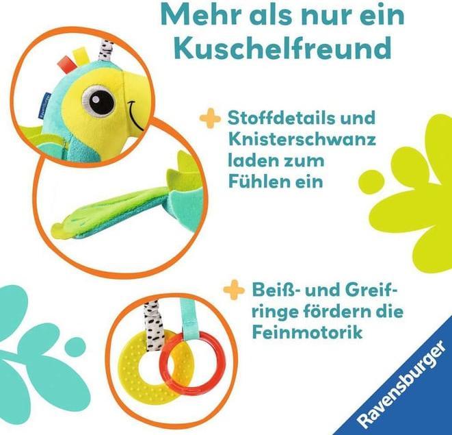 Actual product image Ravensburger 12034048 Play+ Baby activity toucan - toy from 0 months, pram toy