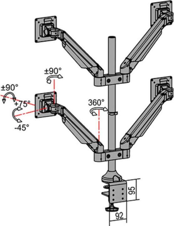 Immagine prodotto Multibrackets MB Braccio di sollevamento a gas HD (Tavolo, 32")