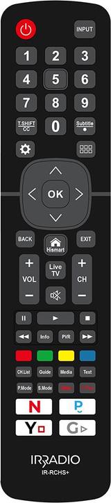 Irradio Fernbedienung kompatibel mit allen HISENSE LCD/LED SMART TVs, Mod. IR-RCHS+ (Universal Fernbedienung)
