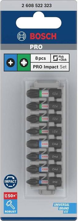 Immagine prodotto Bosch Professional Zubehör Set Pro Impact (PZ2, PH3, PH2, PH1, PZ3)