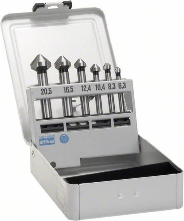 Produktbild Bosch Professional Zubehör PRO Soft Metal HSS Kegelsenker-Set, 6-tlg. (6.3 mm, 8.3 mm, 10.4 mm, 12.4 mm, 16.5 mm, 20.5 mm)