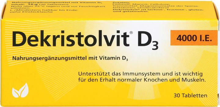 Actual product image Dekristolvit D3 4000 I.E. tablets, 30 pcs. tablets (30 Piece, Pills)