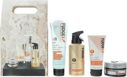 Immagine prodotto Fudge Set regalo 4 pezzi per l'innovazione professionale: Primer per capelli 150ml - Hed Shine 144ml - (Set per la cura dei capelli)