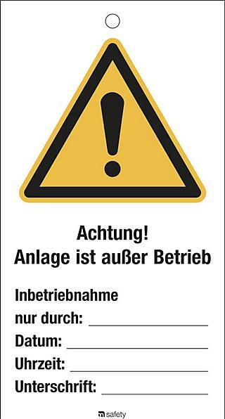Produktbild Marahrens Wartungsanhänger, 10er Set, 80x150, Kunststoff, Achtung! Anlage ist ausser Betr.
