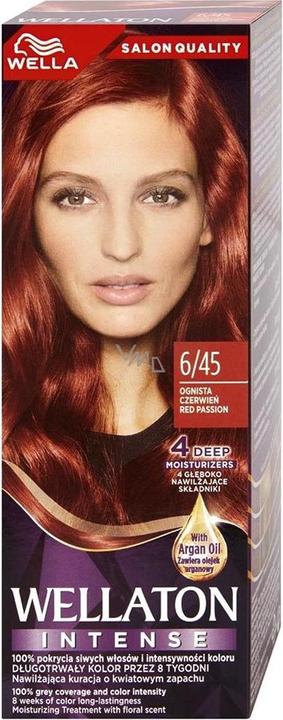 Immagine prodotto Wella Wellaton Colore Permanente Intenso per Capelli con Olio di Argan 6/45 Red Passion - 1 pezzo (6, 45 Passione rossa)