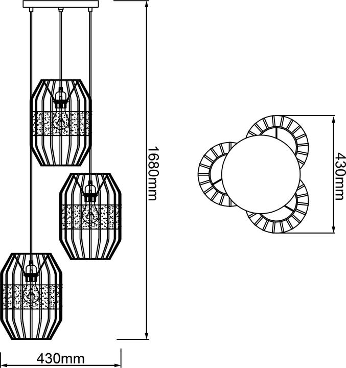 Actual product image Brilliant Slope E27 / PE3 / w/o bulbs Pendelleuchte, 3-flammig (E27)