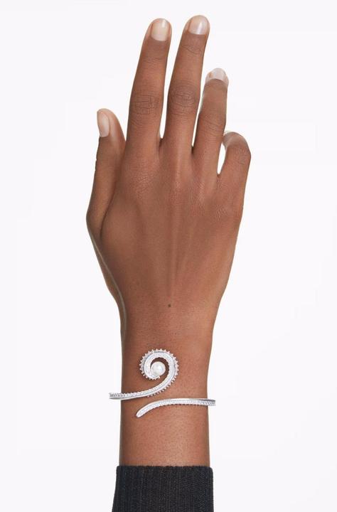 Produktbild Swarovski x Ariana Grande Armreif Kristallperle Baguette Schliff Weiss Rhodiniert (Swarovski Metall)