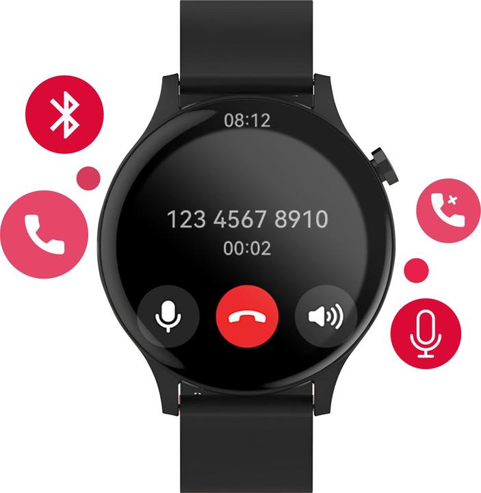 Actual product image Maxlife smartwatch MXSW-120 black matte