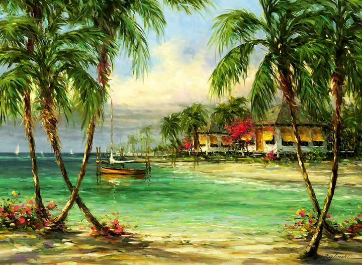 Actual product image Anatolian 3616 puzzle 500 pcs. Afternoon in the bungalows by Martin Figlinski (500 pieces)