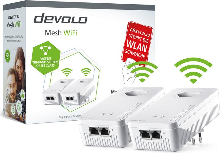 Produktbild Devolo Powerline Mesh WiFi 2 Starter Kit (2400 Mbit/s)