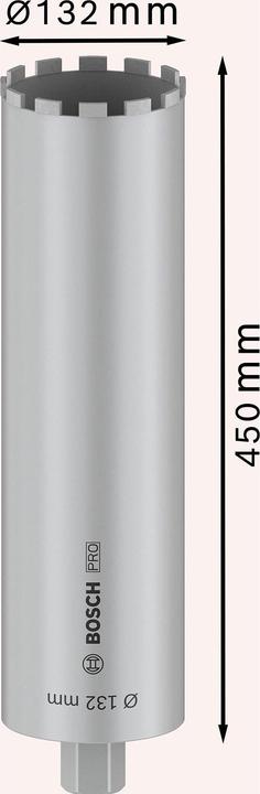 Immagine prodotto Bosch Professional Zubehör PRO Core Cutter bagnato, 132 x 450 mm, 1 1/4" UNC (132 millimetri)