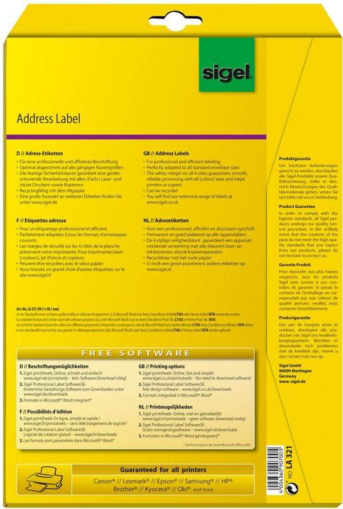 Produktbild Sigel Adress-Etiketten