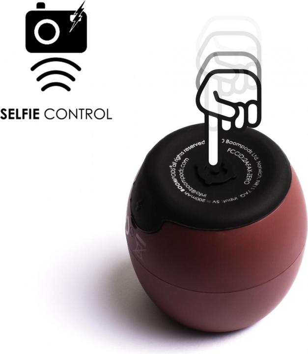 Produktbild Boompods Zero Bluetooth® Lautsprecher Freisprechfunktion, stossfest, Wasserfest Burgund (5 h, Akkubetrieb)