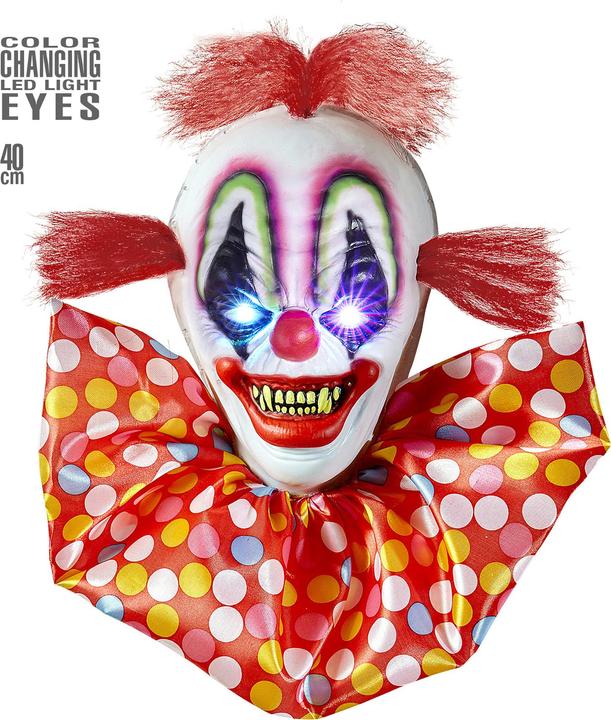 Actual product image Widmann Horrorclown Mit Blinkenden Und Farbwechselnden LED Augen 40 cm