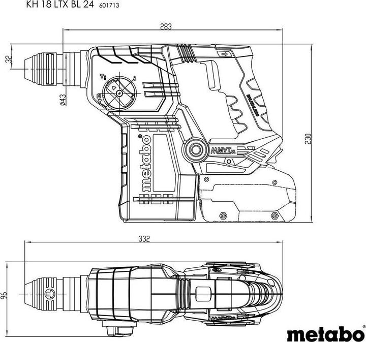 Actual product image Metabo KH 18 LTX BL 24 (Rechargeable battery operated)